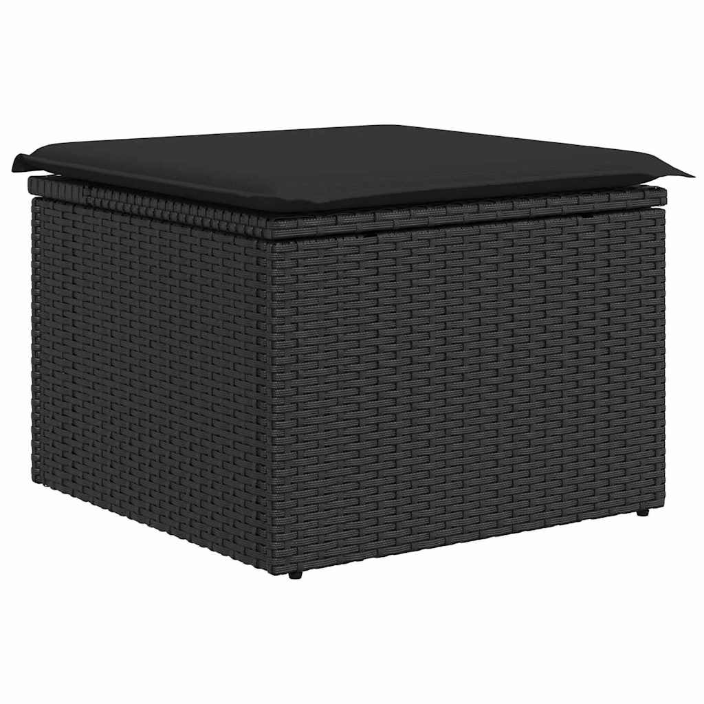 Ensemble de Canapés avec coussin 6 pcs Noir polyrotin vidaXL - 6