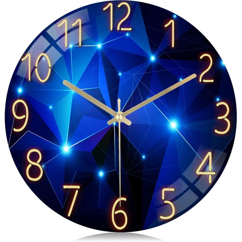 てぃんくる　BLU CIELO STELLATO Orologio da parete vetro Cielo stellato Orologio parete silenzioso