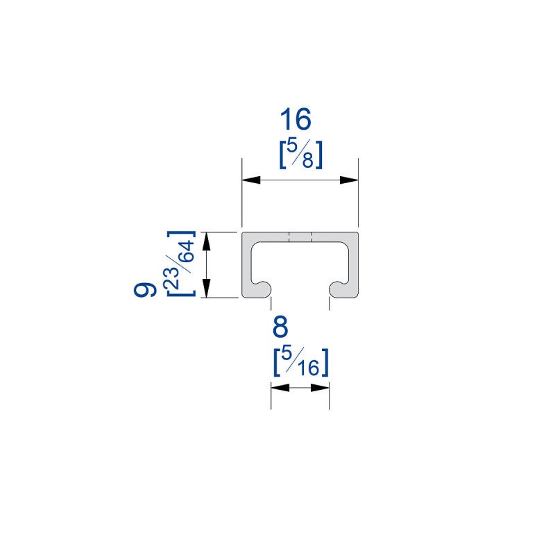 Rail SLID'UP 1900 en aluminium pour portes de placard - 1,95 m - 2