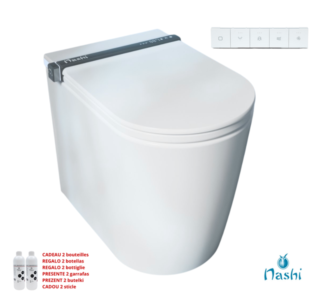 SANITA JAPONESA WC SMART INTELIGENTE NASHI IANNA SE COMPACTA À TERRA, SECAGEM ULTRA-RÁPIDA, ANTI-ODOR, SILENCIOSA, SEM NECESSIDADE DE PRESSÃO DE ÁGUA