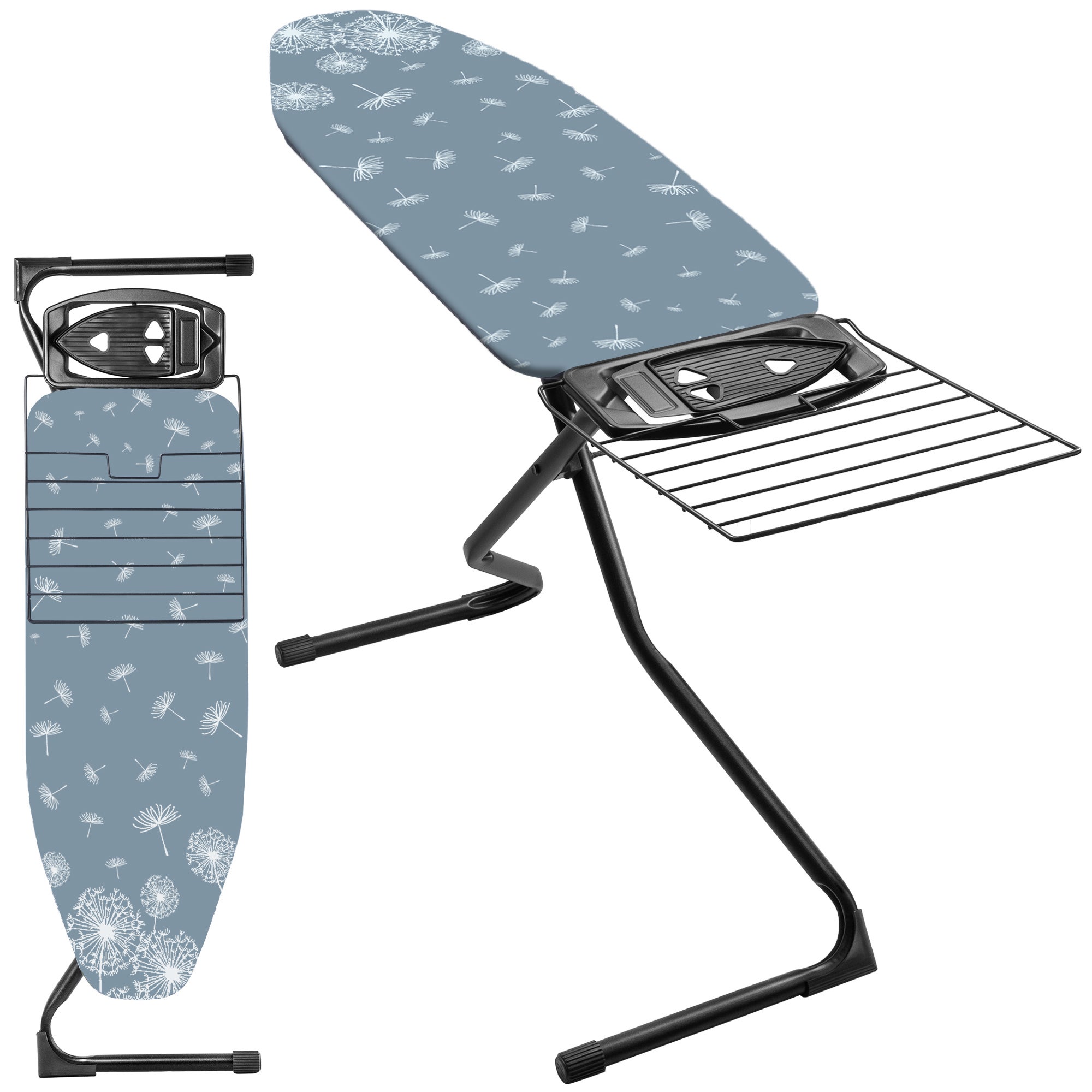 DESKA DO PRASOWANIA 120x42cm Z UCHWYTEM ŻELAZKO SZEROKI BLAT SKŁADANA