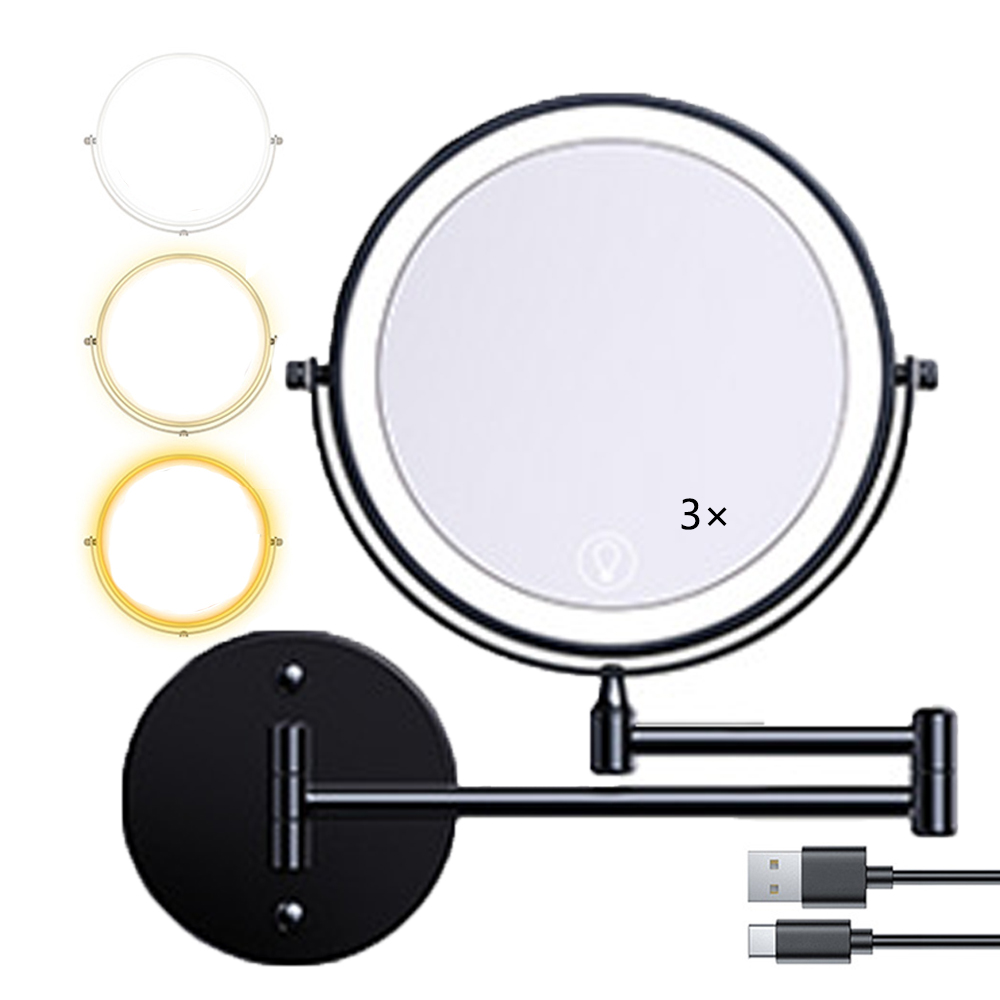 REWIS Miroir De Maquillage Mural à LED Câblé De 8 Pouces Avec