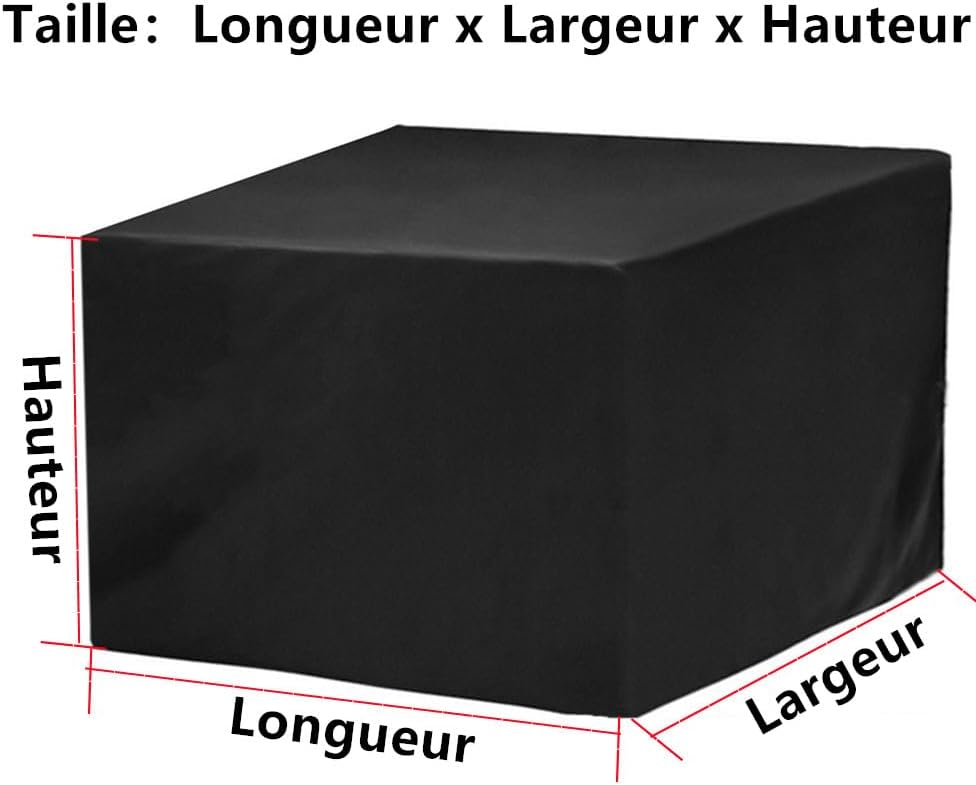 Housse Salon De Jardin Exterieur 110x110x80cm Housse Table De Jardin 110x110 Oxford Housse De Protection De Jardin Imperméable Au Vent Anti-UV Bache T - 2