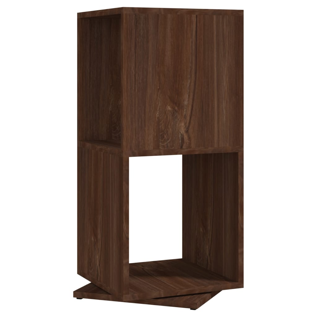 Armoire rotative chêne marron 34,5 x 34,5 x 75,5 cm panneau de bois - 2