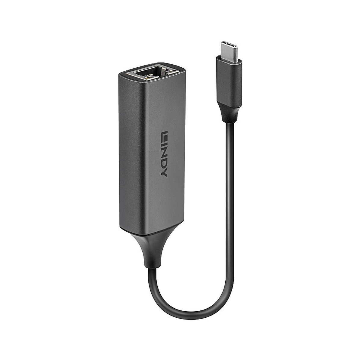 Adapter Ethernet USB-C Lindy Gigabit Kompakt Srebrny