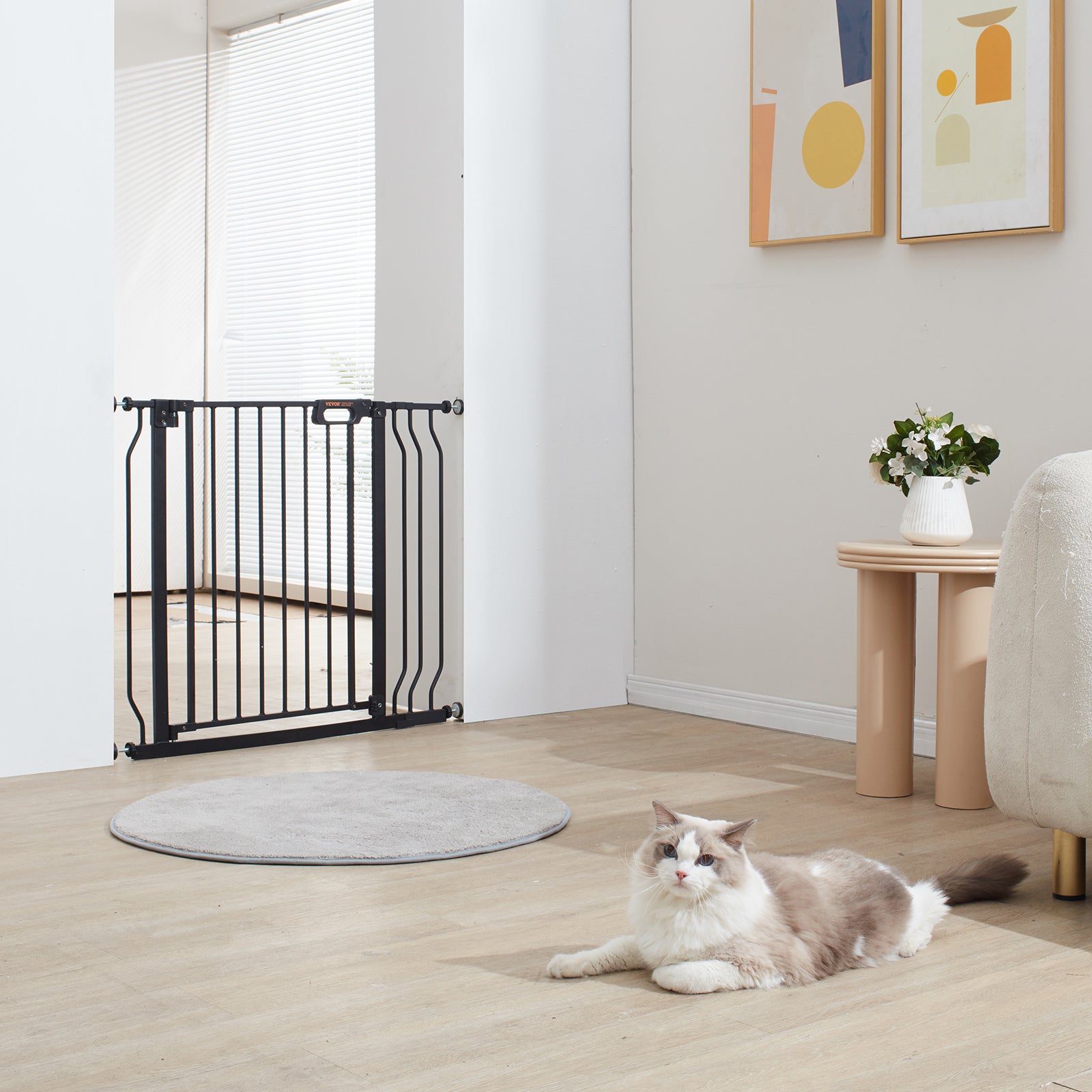 Barriere de Securite Extensible VEVOR 75-99 cm Hauteur de 76 cm Barriere deEscalier a Fermeture Automatique sans Percage Grande Ouverture 533 mm a 180 - 8