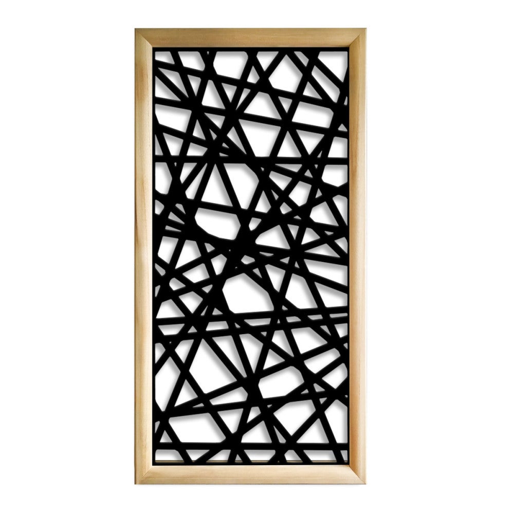 DIAGONAL SMALL - Prostokątne moduły dekoracyjne z drewna i PVC - Rozmiar 73x148 cm - Grubość 64 mm - Kolor wewnętrzny CZARNY