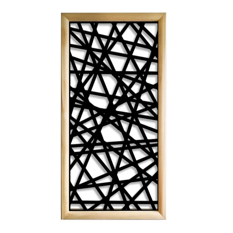 DIAGONAL SMALL - Prostokątne moduły dekoracyjne z drewna i PVC - Rozmiar 73x148 cm - Grubość 64 mm - Kolor wewnętrzny CZARNY