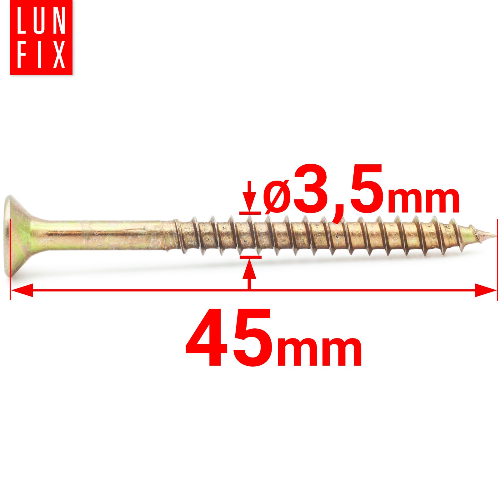 Wkręty do drewna uniwersalne 3,5x45mm 500szt. - 2