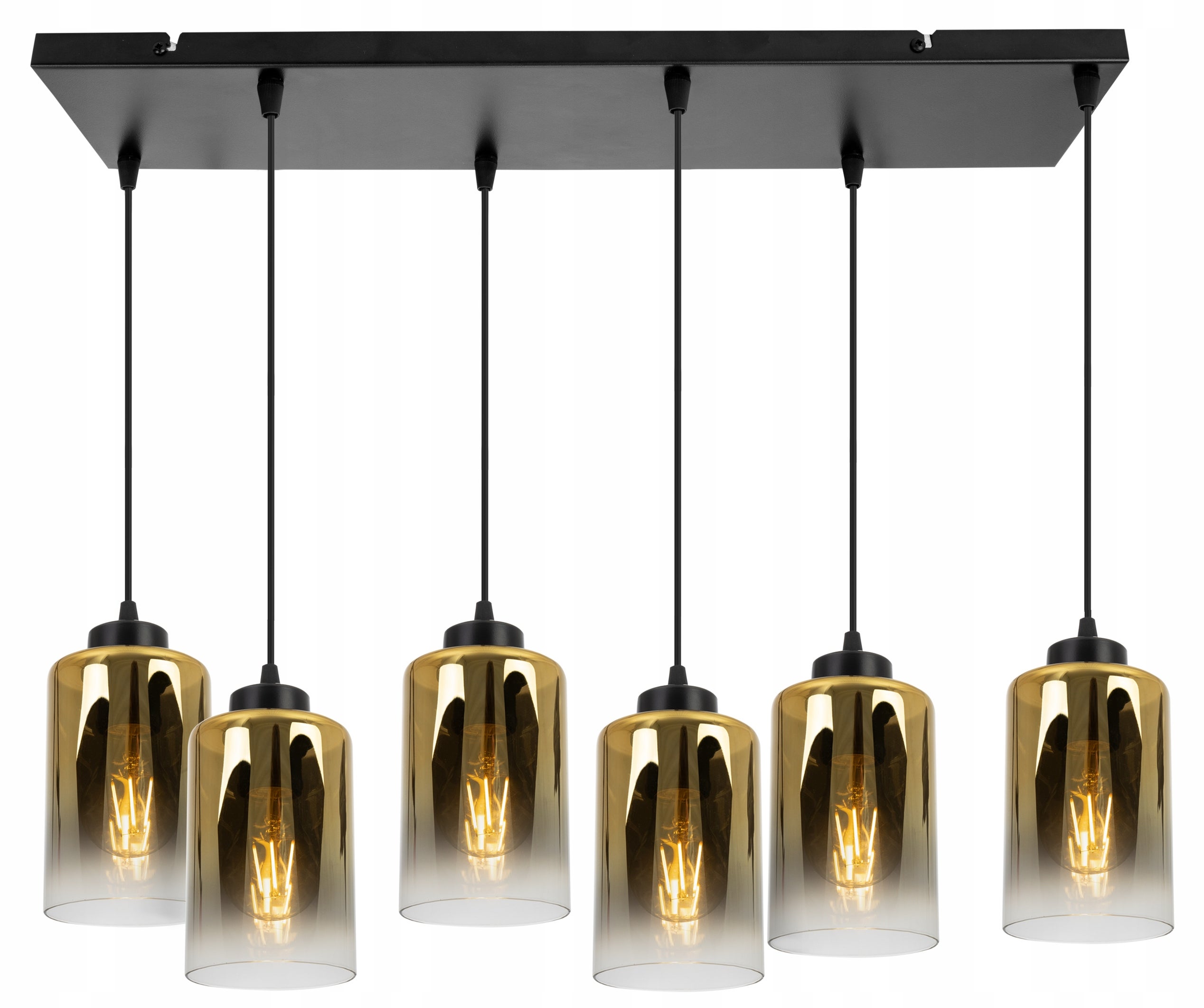 Lampa sufitowa wisząca Hella modern 6xE27 abażur walec złoty Light Home LH