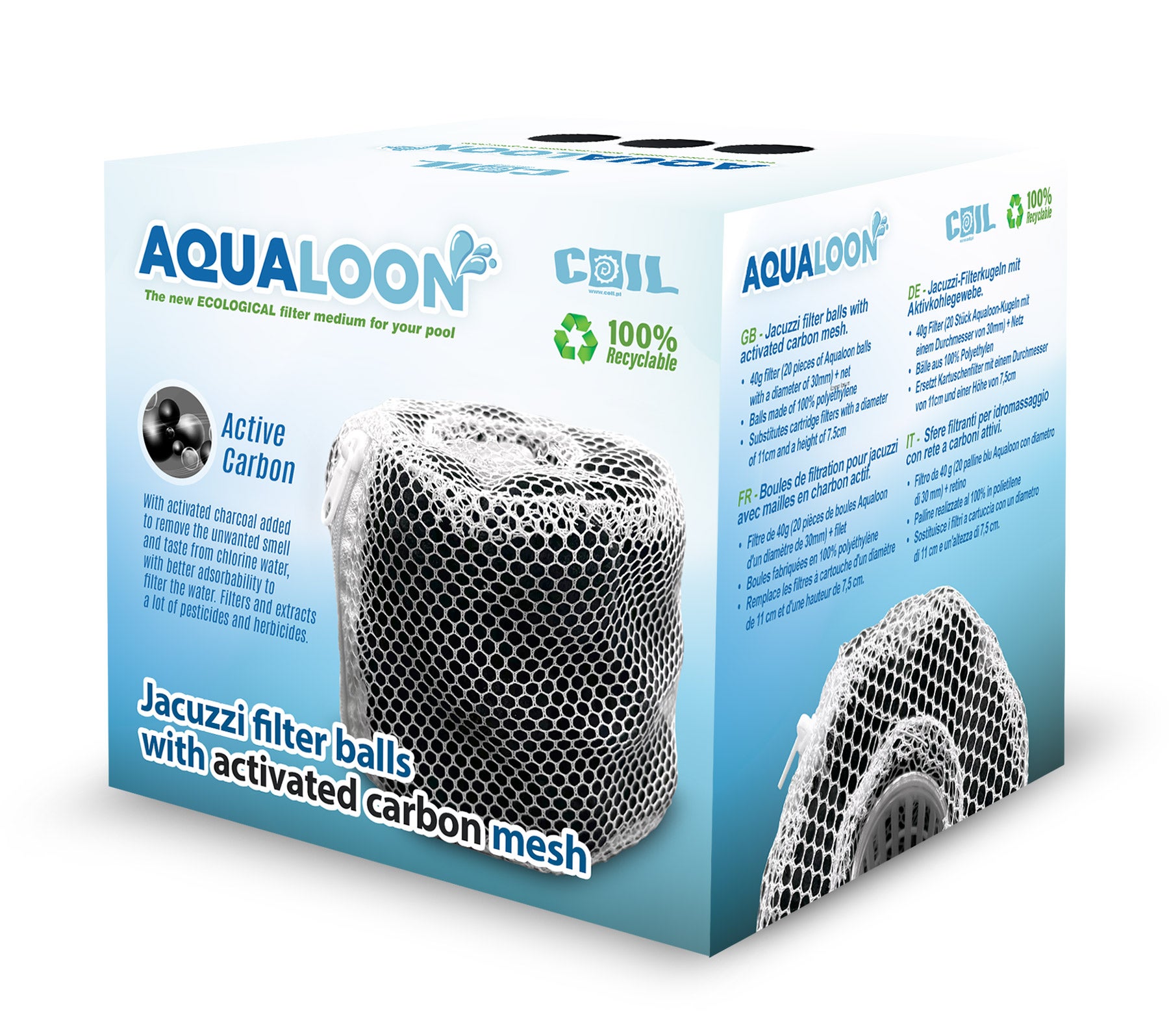 COIL Kulki filtracyjne Aqualoon black zamiennik filtrów kartuszowych do jacuzzi/spa z aktywnym węglem - 7