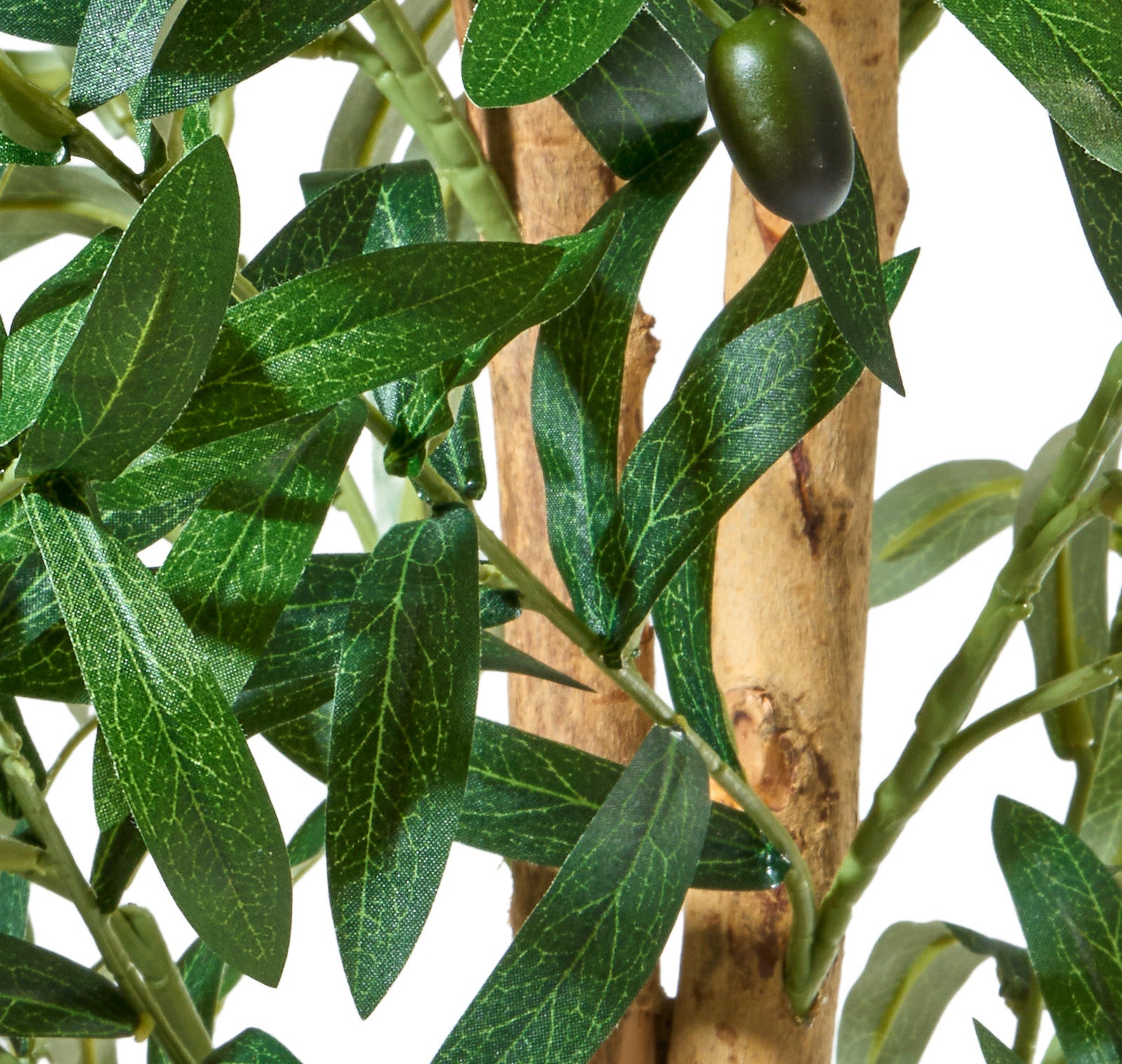 Olivier artificiel 100 cm, Plante décorative avec Feuilles et Olives réalistes pour salon, chambre ou bureau - 7