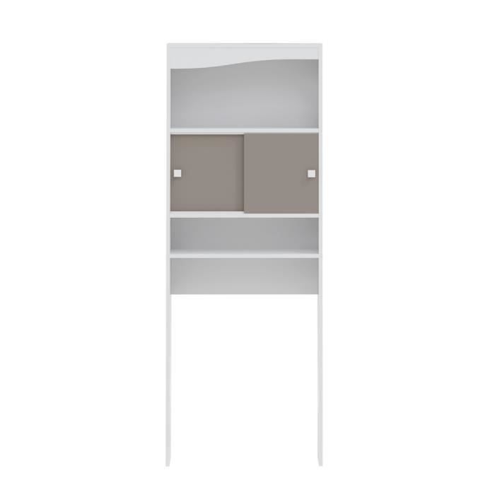 Mueble de baño wave blanco y gris celadón 64 x 177