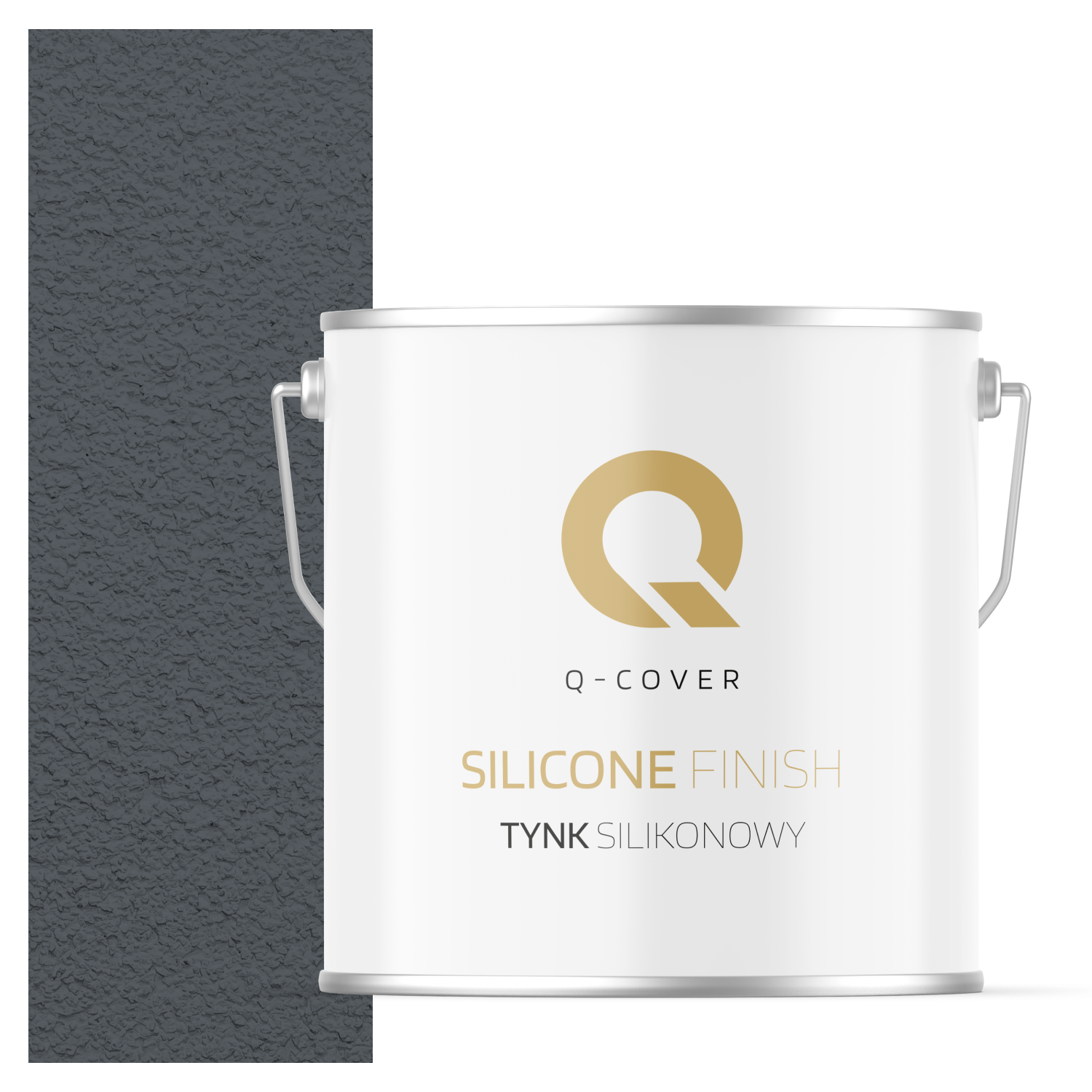 Tynk Silikonowy Elewacyjny Baranek 1.00mm Q-Cover Szary grafitowy F256 7KG