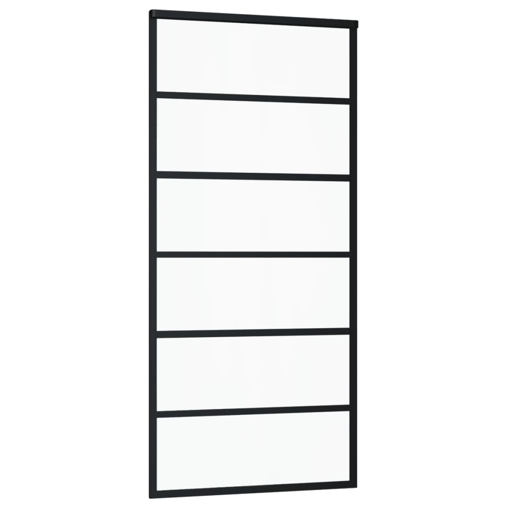 Maison Exclusive - Porta Scorrevole in Vetro ESG e Alluminio 90x205 cm Nera - 3