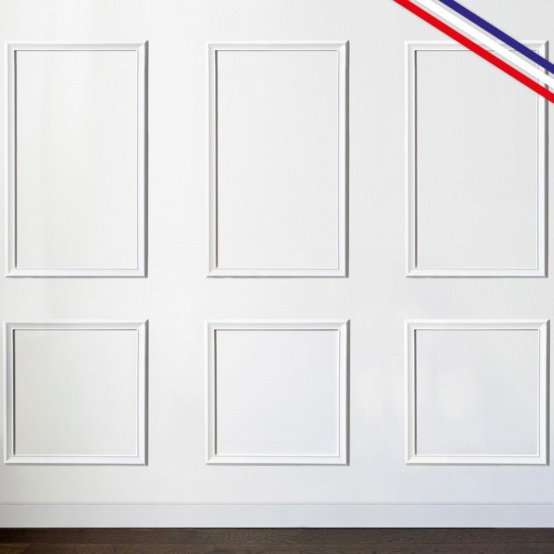 Moulures murales en bois décoratives en kit de 6 cadres - Apolline - 3 mètres - Faciles à coller et prêtes à peindre - Fabrication française - 2