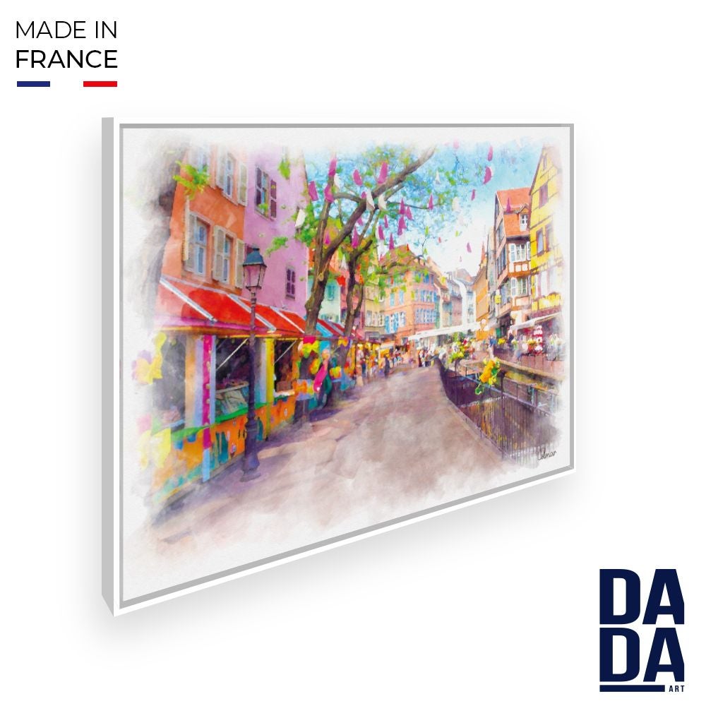 Tableau Rue de Colmar / 45x60cm / Cadre Blanc / Fabriqué en France ...