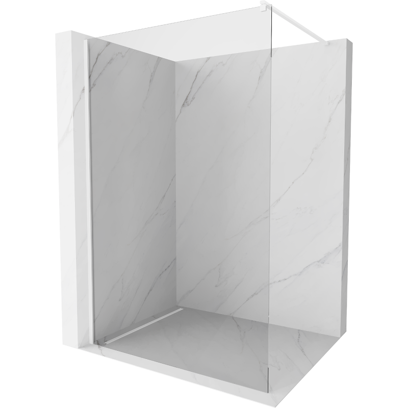Mexen Kioto ścianka prysznicowa Walk-in 90 x 200 cm, transparent 8 mm, biała - 800-090-101-20-00