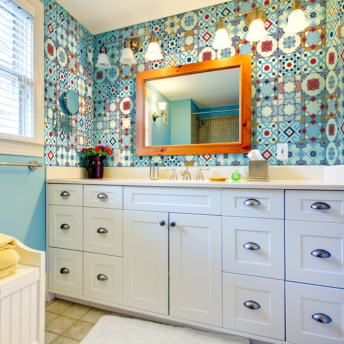 Adesivos de parede imitando azulejos para cozinha e banheiro - 24 ...