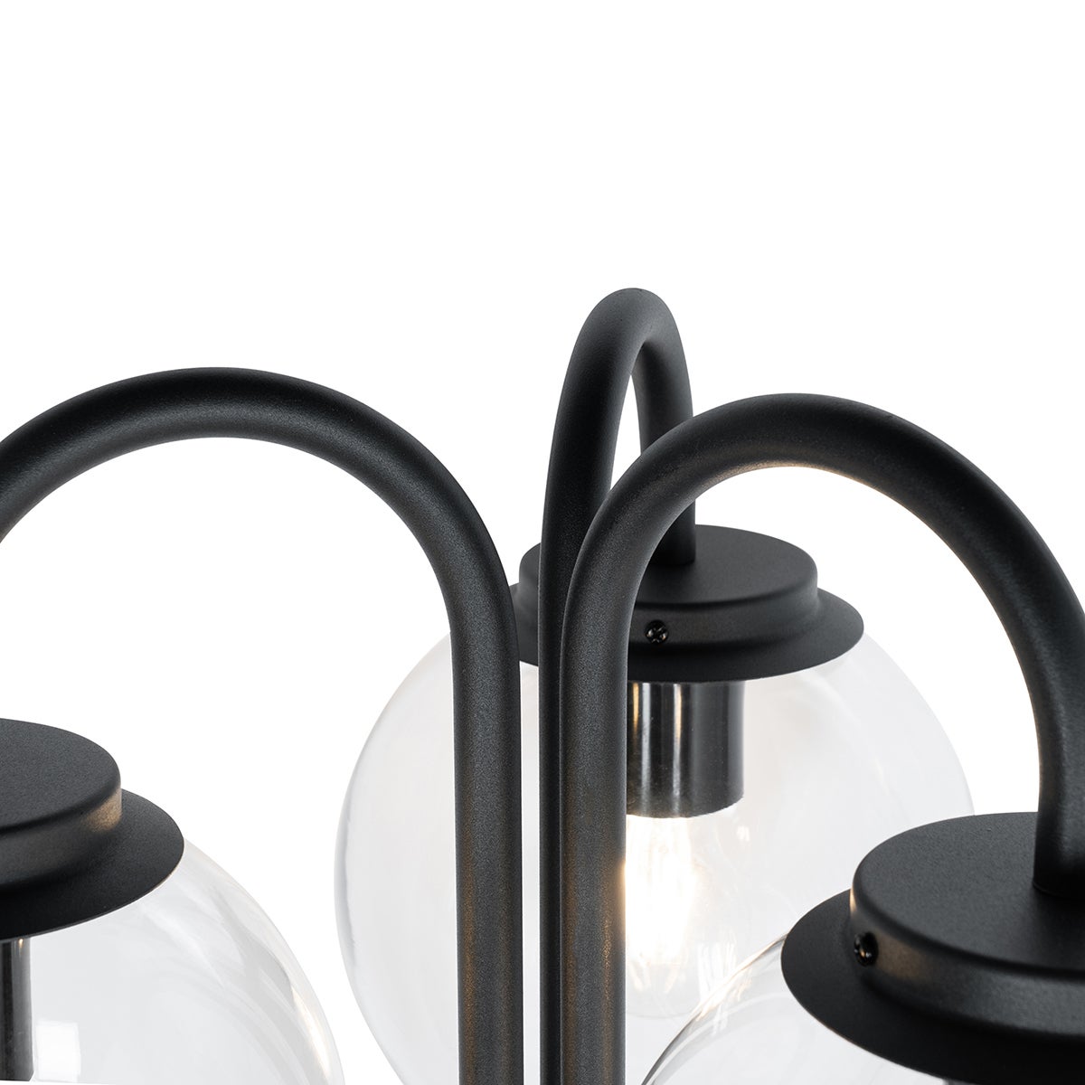 Qazqa moderno lanterne da esterno per giardino - Sfera - nero, max. 40w, compatibile con lampadines LED, e27, 200cm, IP44, a 3 - 4