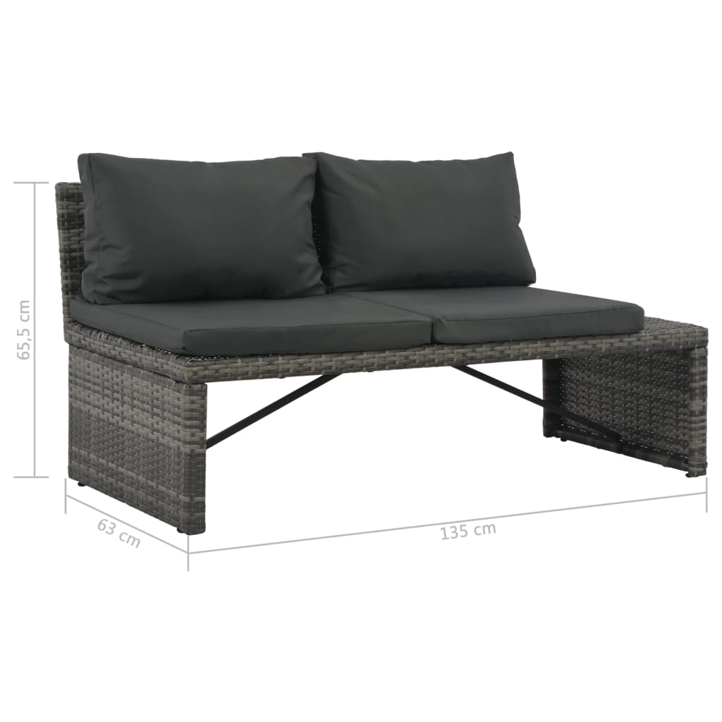 Maison Exclusive - Set Divani da Giardino 3 pz con Cuscini in Polyrattan Grigio - 7