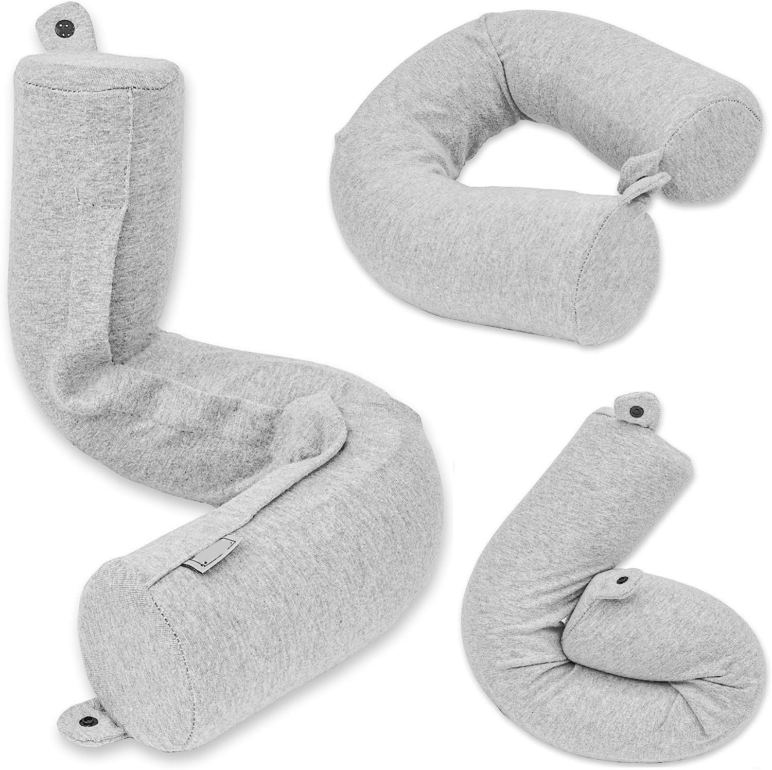 Priksia Cuscino da Viaggio, Cuscino Collo Viaggio, Cuscino da viaggio in memory foam, ideale per casa, ufficio, viaggi, auto, aereo, comodo e morbido, 30 x 30 x 11,5 cm, grigio