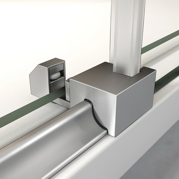 AICA cabine de douche coulissante en 8mm verre trempé anticalcaire, porte de douche 100cm avec paroi latérale 90cm Hauteur de 195cm - 5