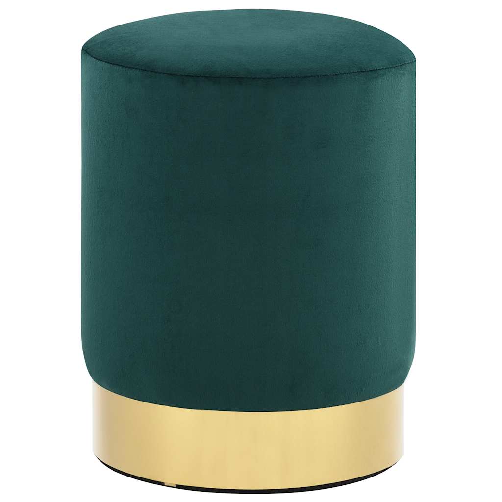 Vidaxl Taburete De Terciopelo Y 28 X 36 Cm Verde/Oscuro/Dorado , Leroy Merlin