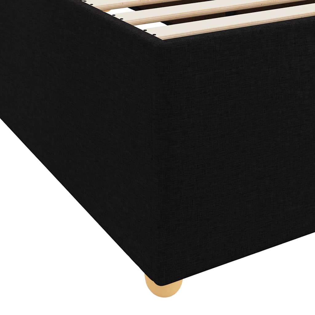 Cadre de lit avec matelas noir 200 x 200 cm en tissu - 8