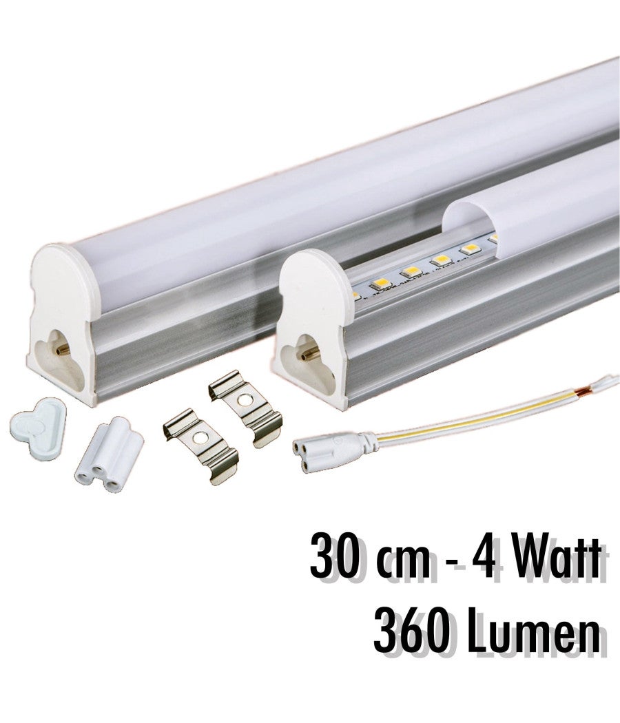 Trade Shop - Tubo T5 Neon Led 4 W Watt 30 Cm 360 Lumen Per Uso Interno Luce Bianca Plafoniera - Bianco Caldo - - 2