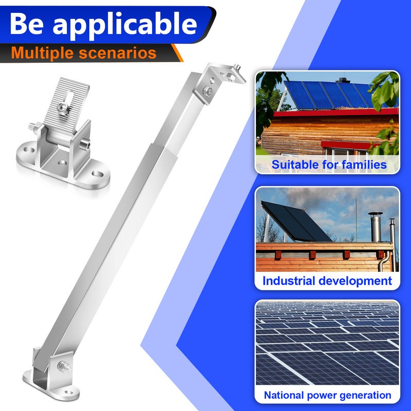 Lot de 2 supports de fixation pour centrale électrique de balcon Angle d'inclinaison 0-60° Longueur réglable - 4