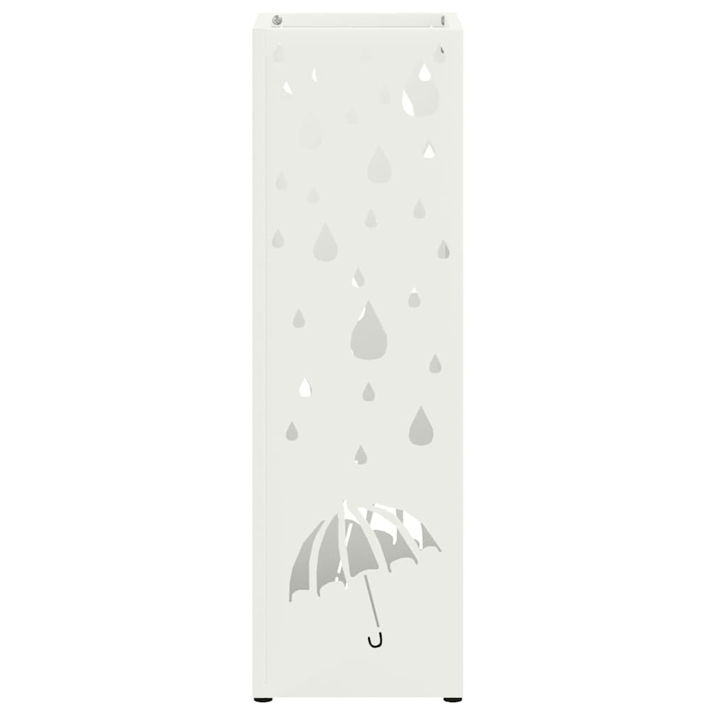 Porte-parapluie blanc 15,5 x 15,5 x 49 cm acier - 4