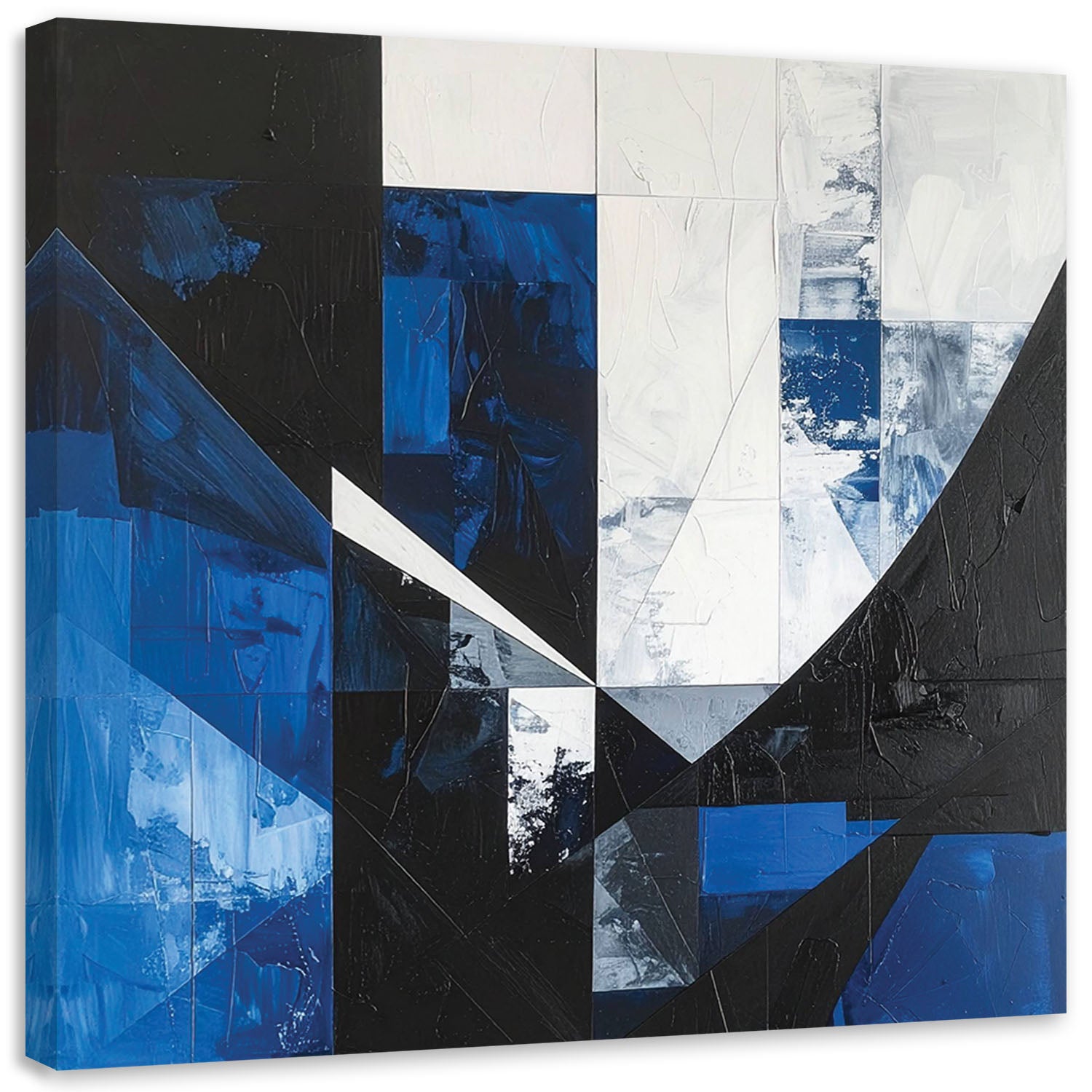 Obraz do salonu sypialni biura, Abstrakcja kształty geometryczne niebieski 60x60