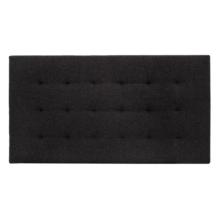 Alan - cabecero de cama tapizado de poliester con pliegues en color negro de 180x80cm - decowood