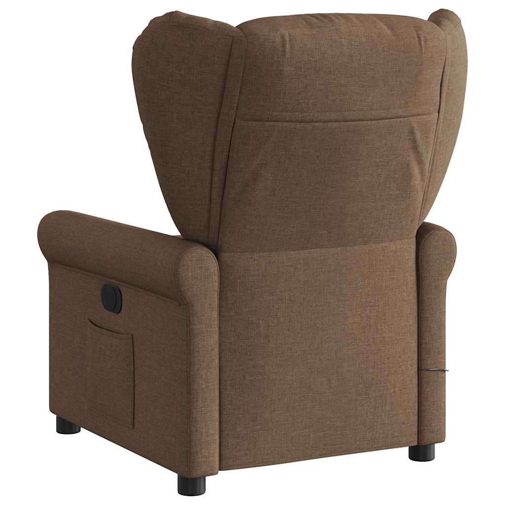 Fauteuil de massage | Fauteuil de relaxation | Chaise de relaxation inclinable Marron Tissu CFW604842 - 5