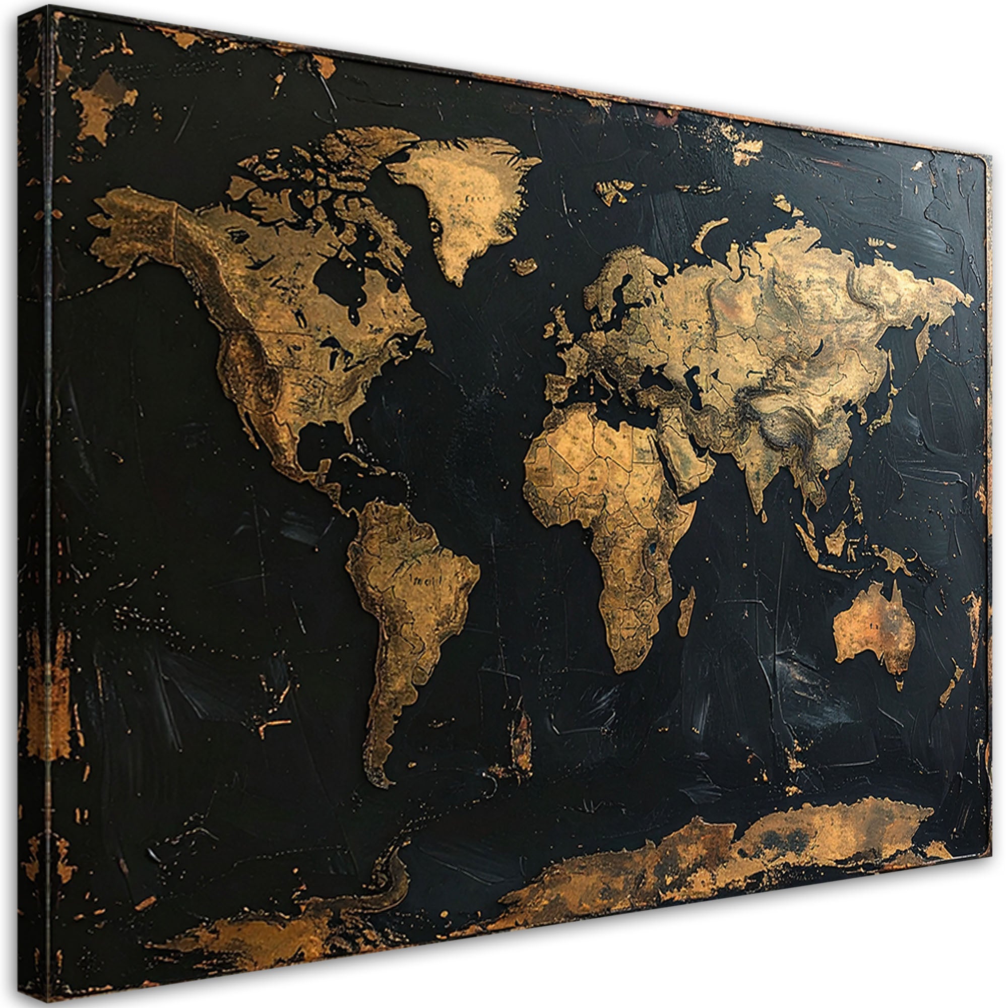 Obraz do salonu biura, mapa świata w stylu retro vintage imitacja farby 60x40