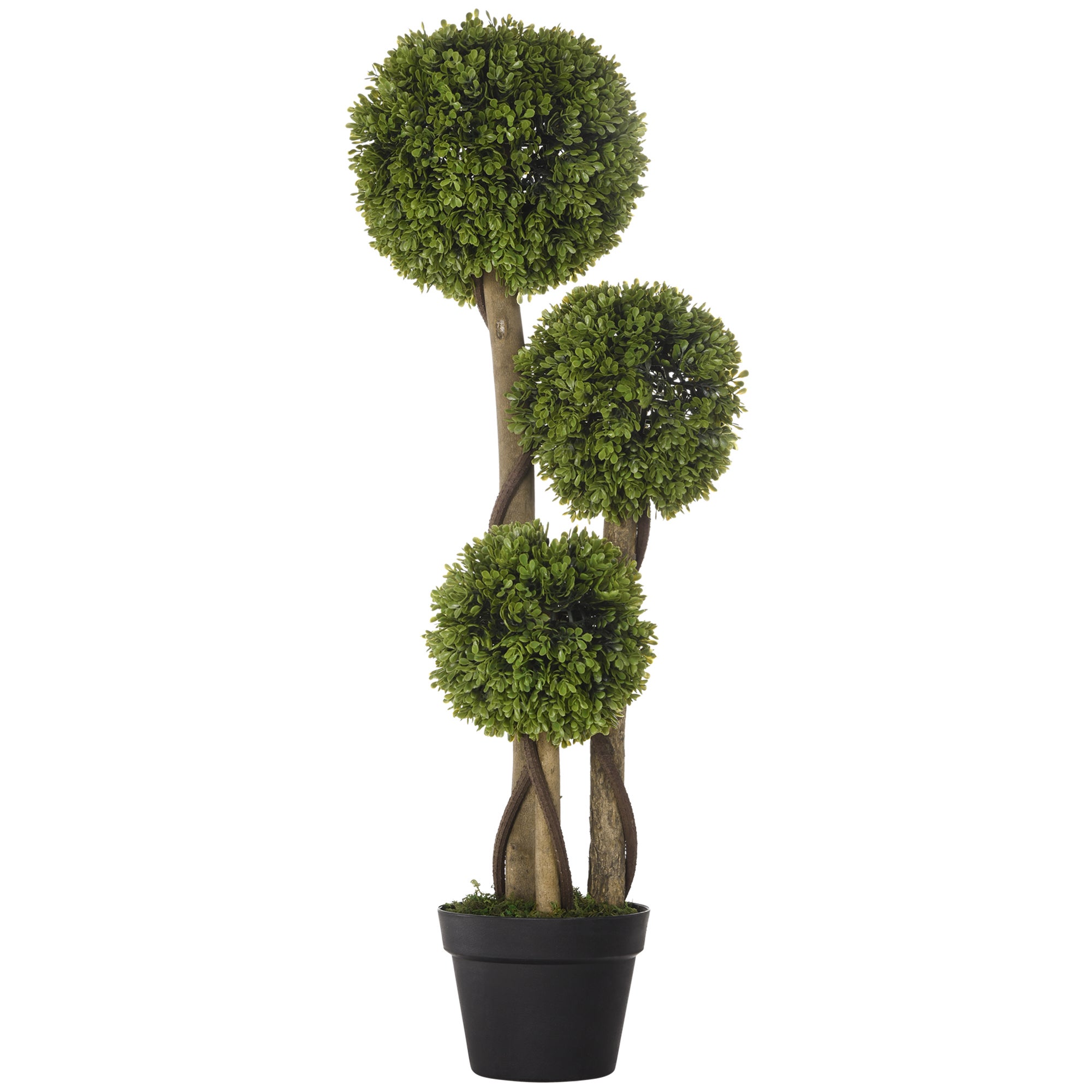 Plante artificielle buis 90 cm en pot avec protection UV, fausse plante verte décorative - 2