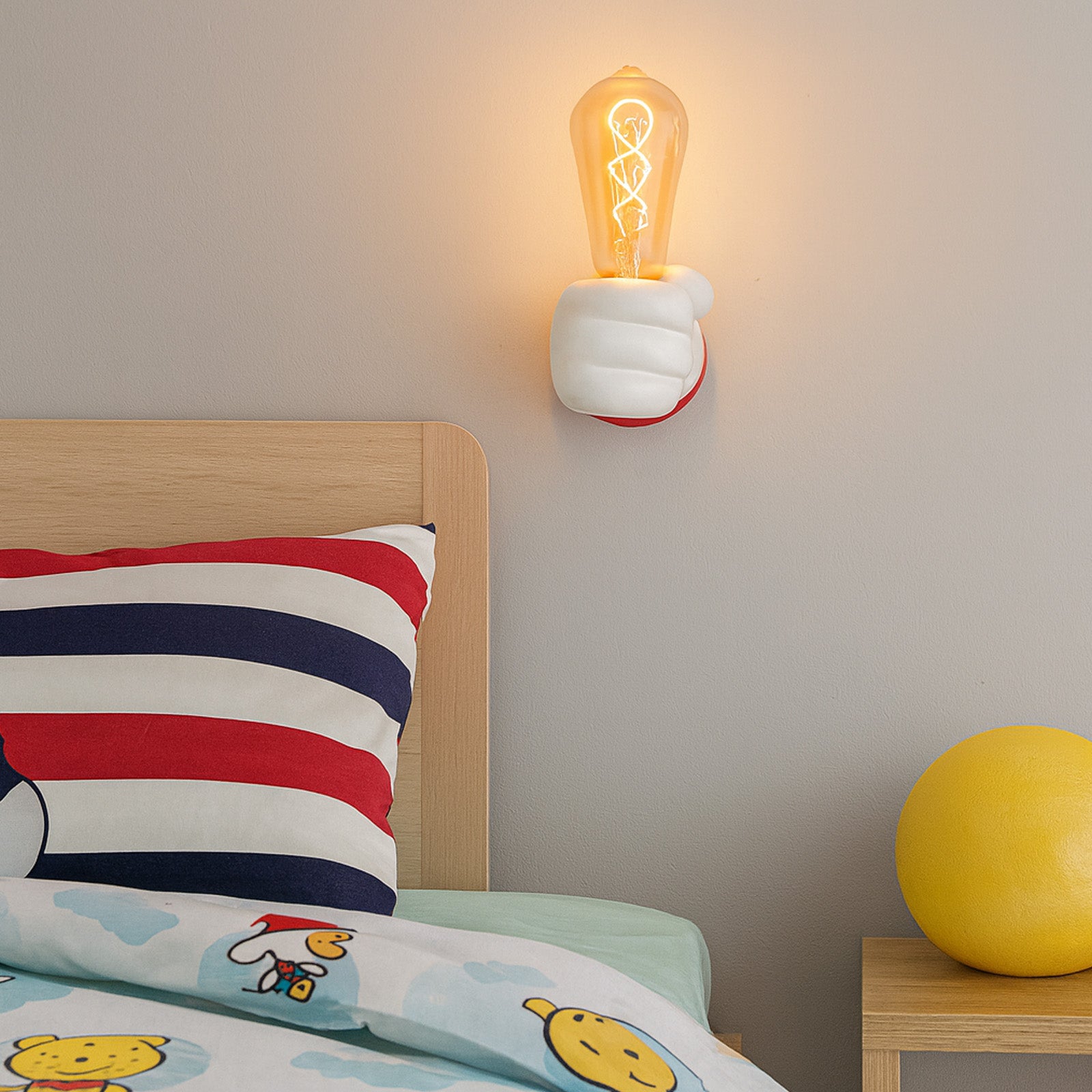 Lampada da Parete per Bambini E27 – Divertente Design a Mano Cartoon “TOONHAND” - 6