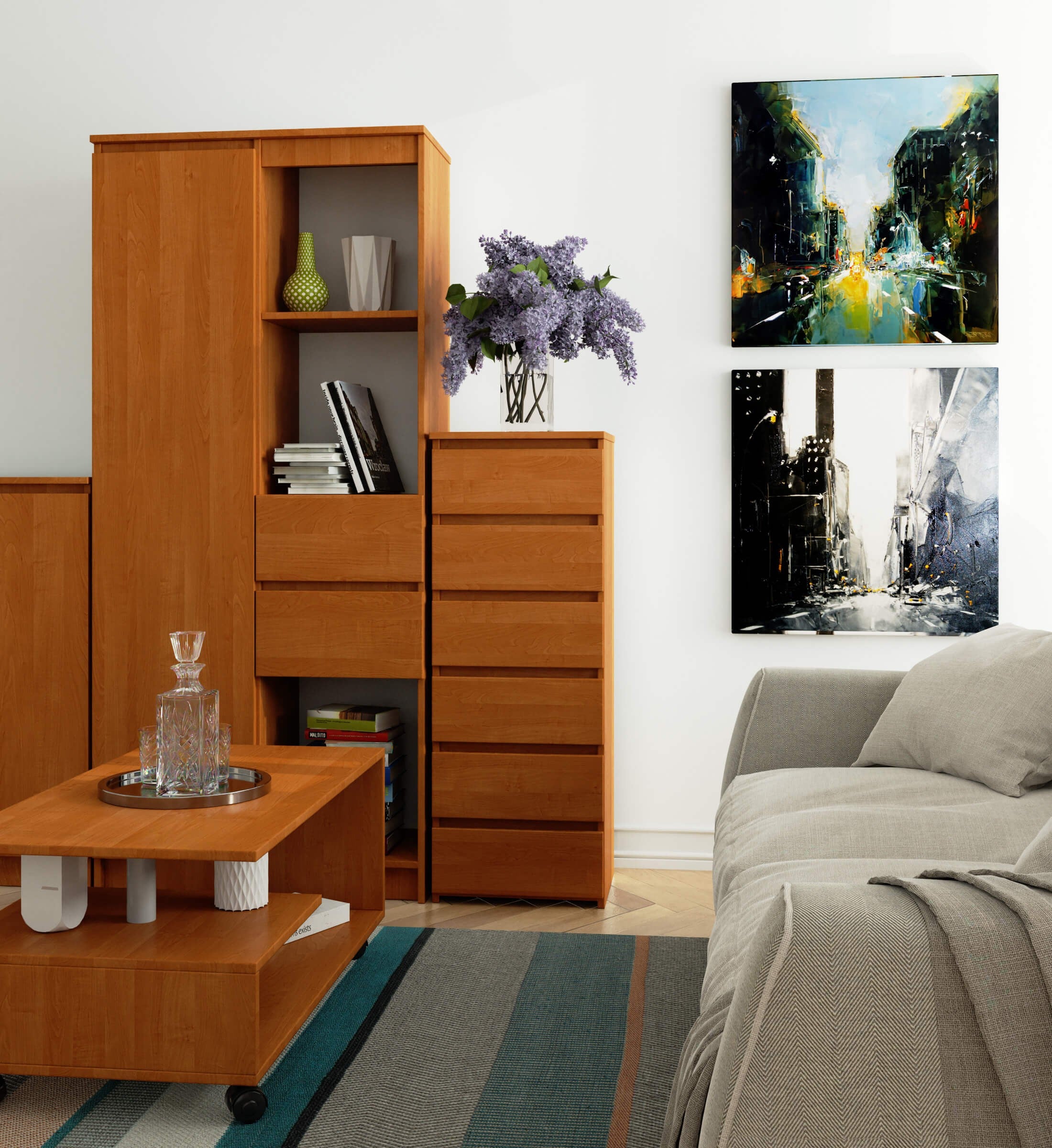 Cassettiera AKORD CL6 Cassettiera Ontano 40 cm 6 cassetti 40x35x109 cm - 5