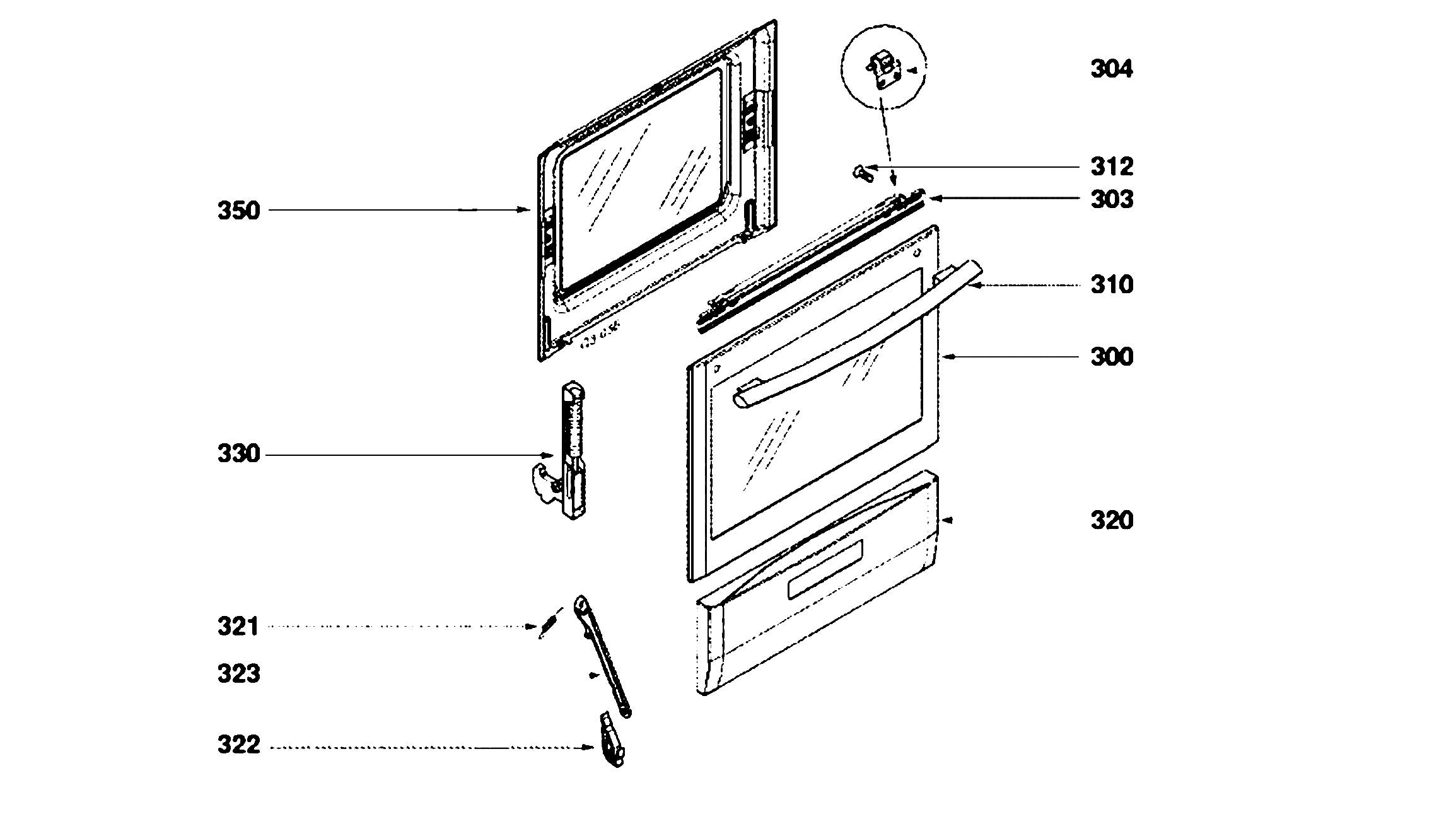 Porte (repère 300) 74X4726 74X47266 Four, cuisinière SAUTER | Leroy Merlin