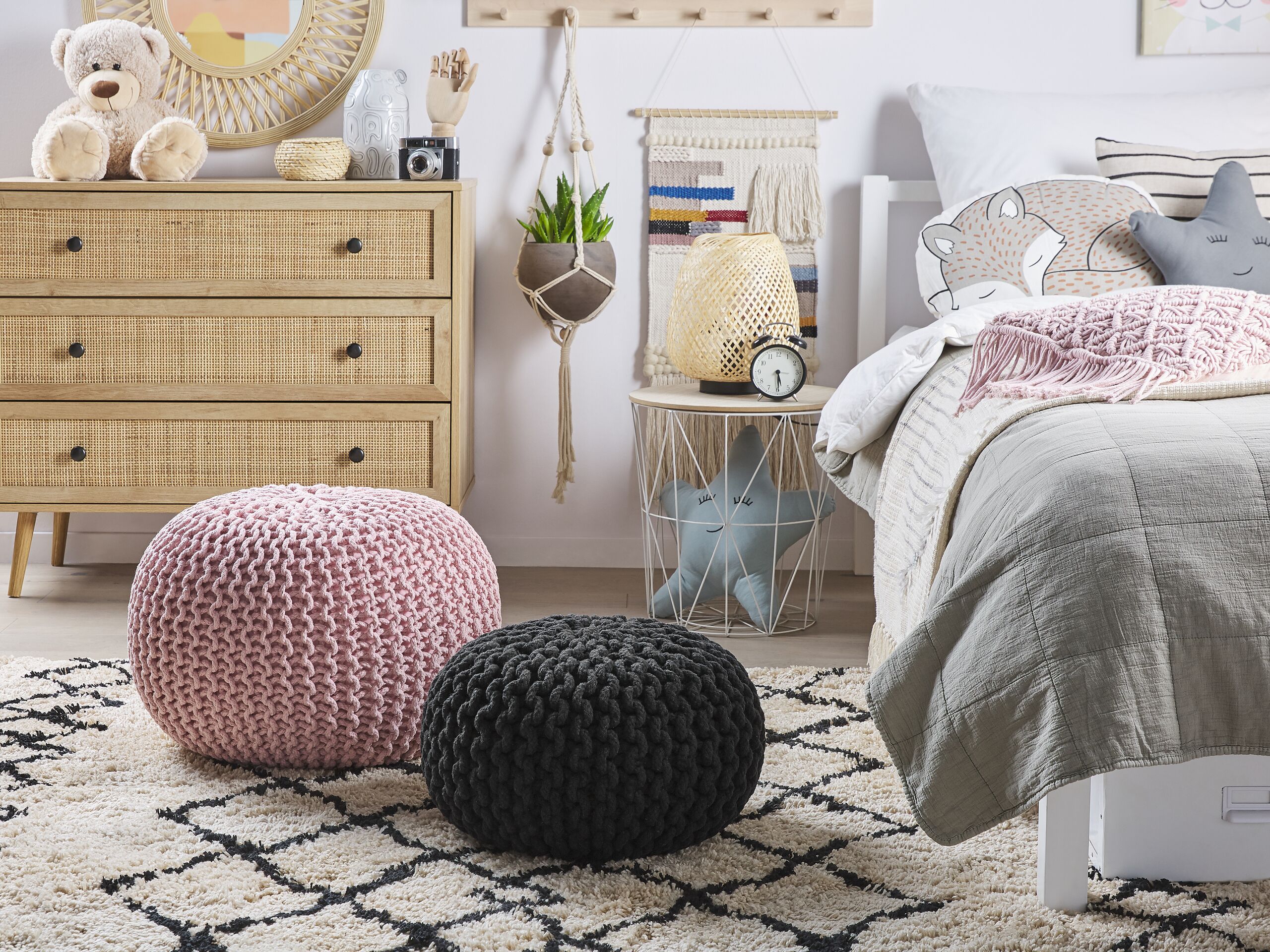 Pouf CONRAD Coton Noir - 2