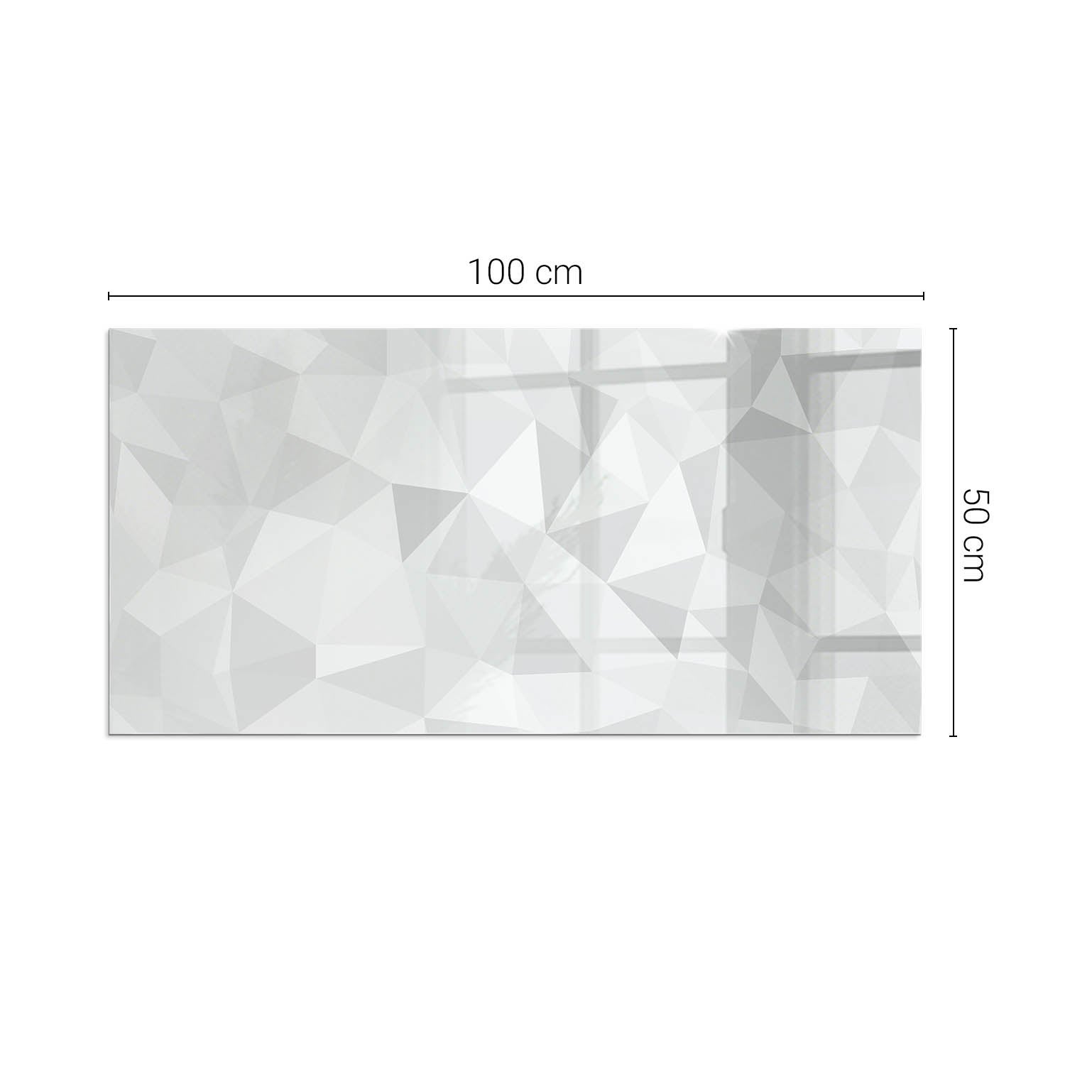 Prostokątna płyta szklana ochronna pod piecyk, kominek - 100x50 cm - Abstrakcyjny wzór geometryczny - TULUP - 2