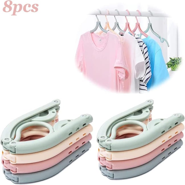 8 Grucce Pieghevoli Da Viaggio DMJJSD: Salvaspazio, Antiscivolo, 4 Colori (Blu, Beige, Rosa, Verde)