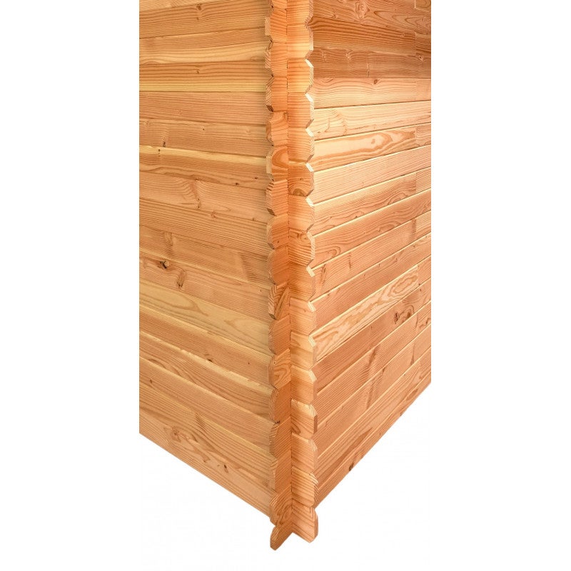 Abri de jardin en bois massif, parois de 28 mm – 200 x 200 cm – toit bitumineux et porte-fenêtre – DU2020.02N Foresta - 7