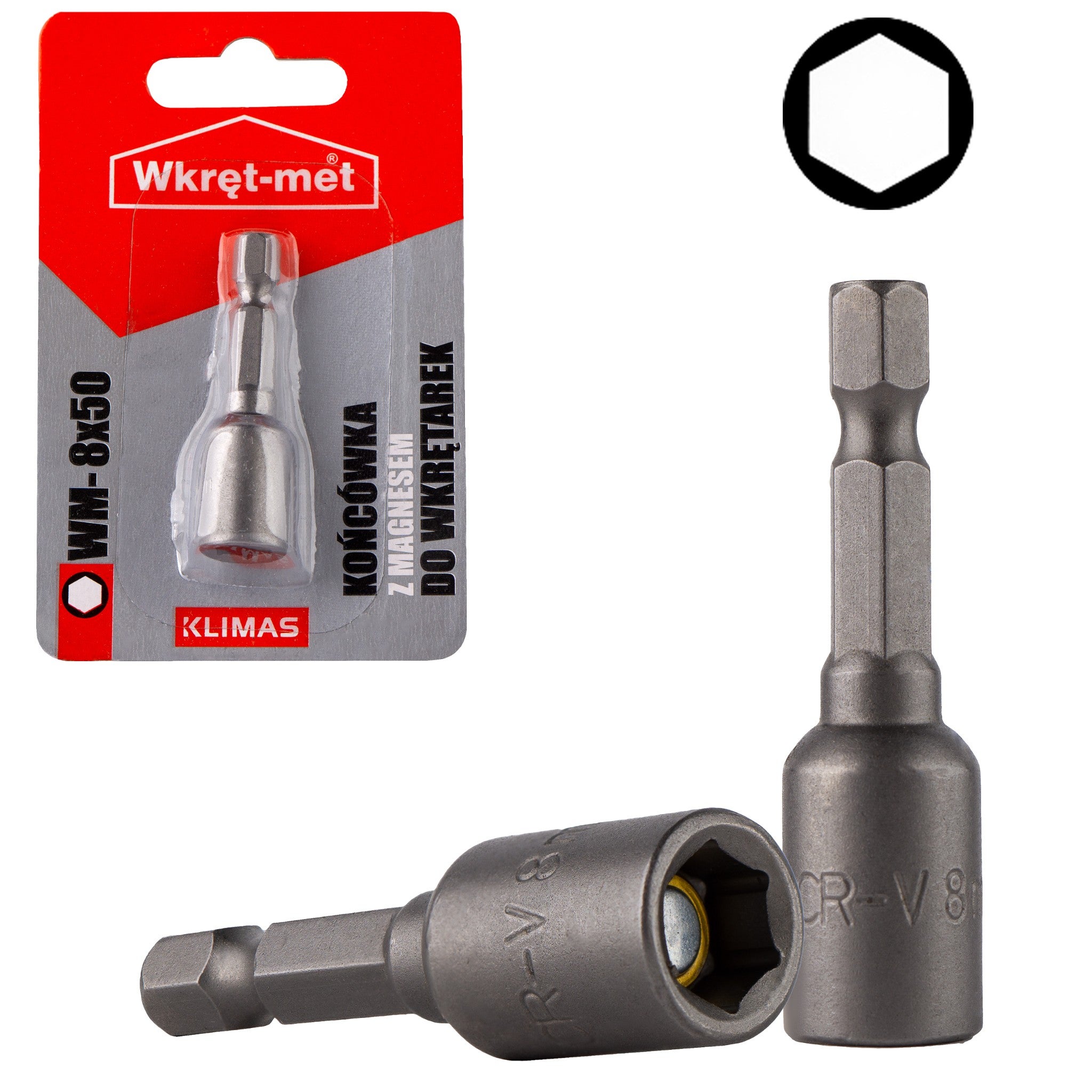 Końcówka do wkrętarki Klimas sześciokątna magnetyczna M8x50 mm 1szt
