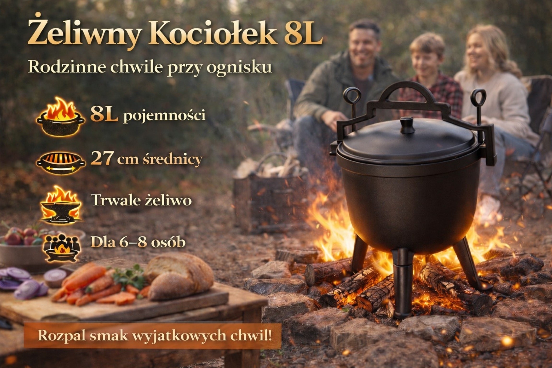 Kociołek żeliwny Nordflam FI 27 cm (8L) 1 szt. - 3