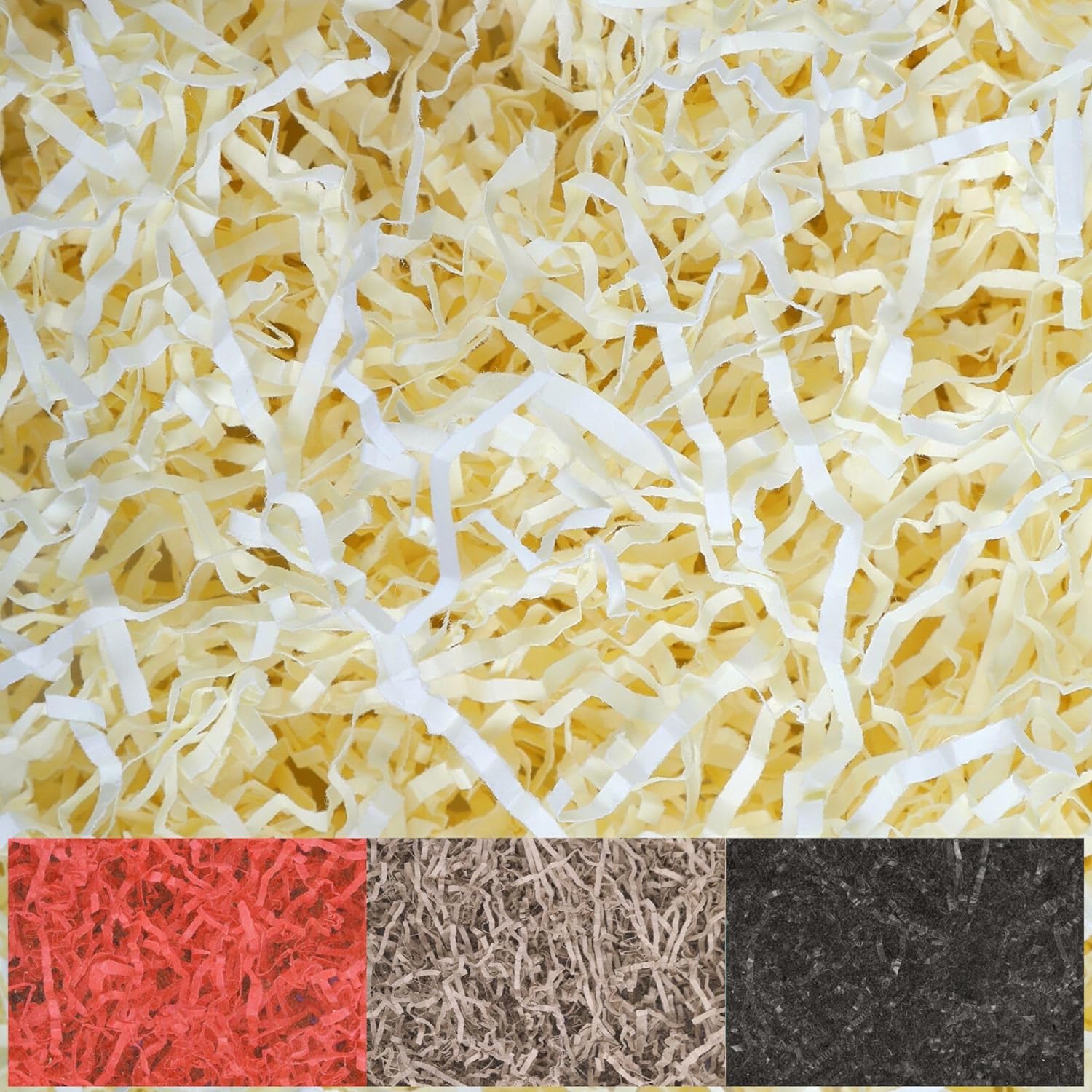 Creative Deco 1kg Frisure Papier Déchiqueté Papier Kraft Crème | Papier Cadeau Noel | Frisure Emballage | Remplissage Boite Cadeau | Panier Garni - 2