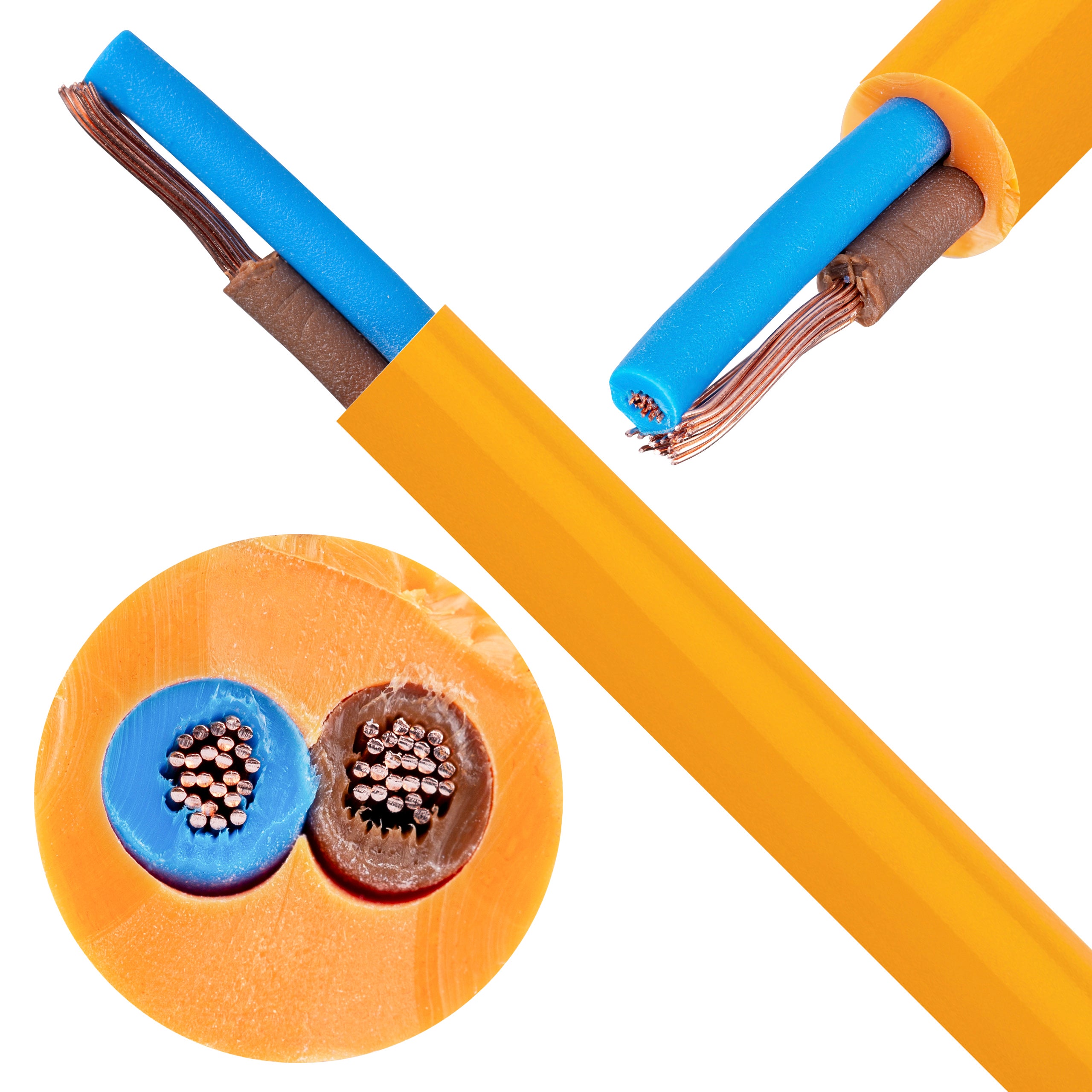 Kabel przemysłowy poliuretanowy PUR / H07BQ-F 2x1,5mm2 pomarańczowy 450/750V zewnętrzny olejoodporny linka TKD 100m