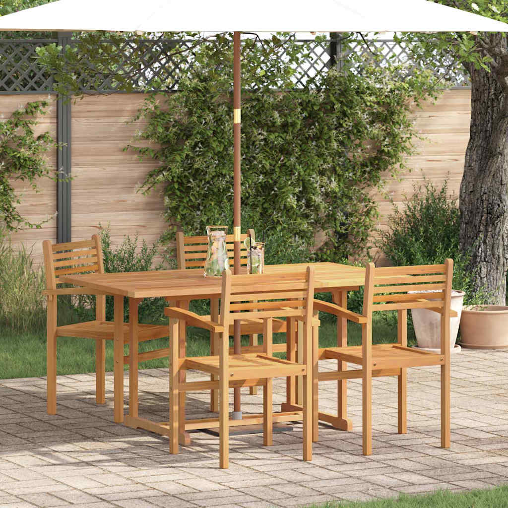 Zestaw do jadalni w ogrodzie 5 pcs Naturalny Lite Drewno Akacji vidaXL