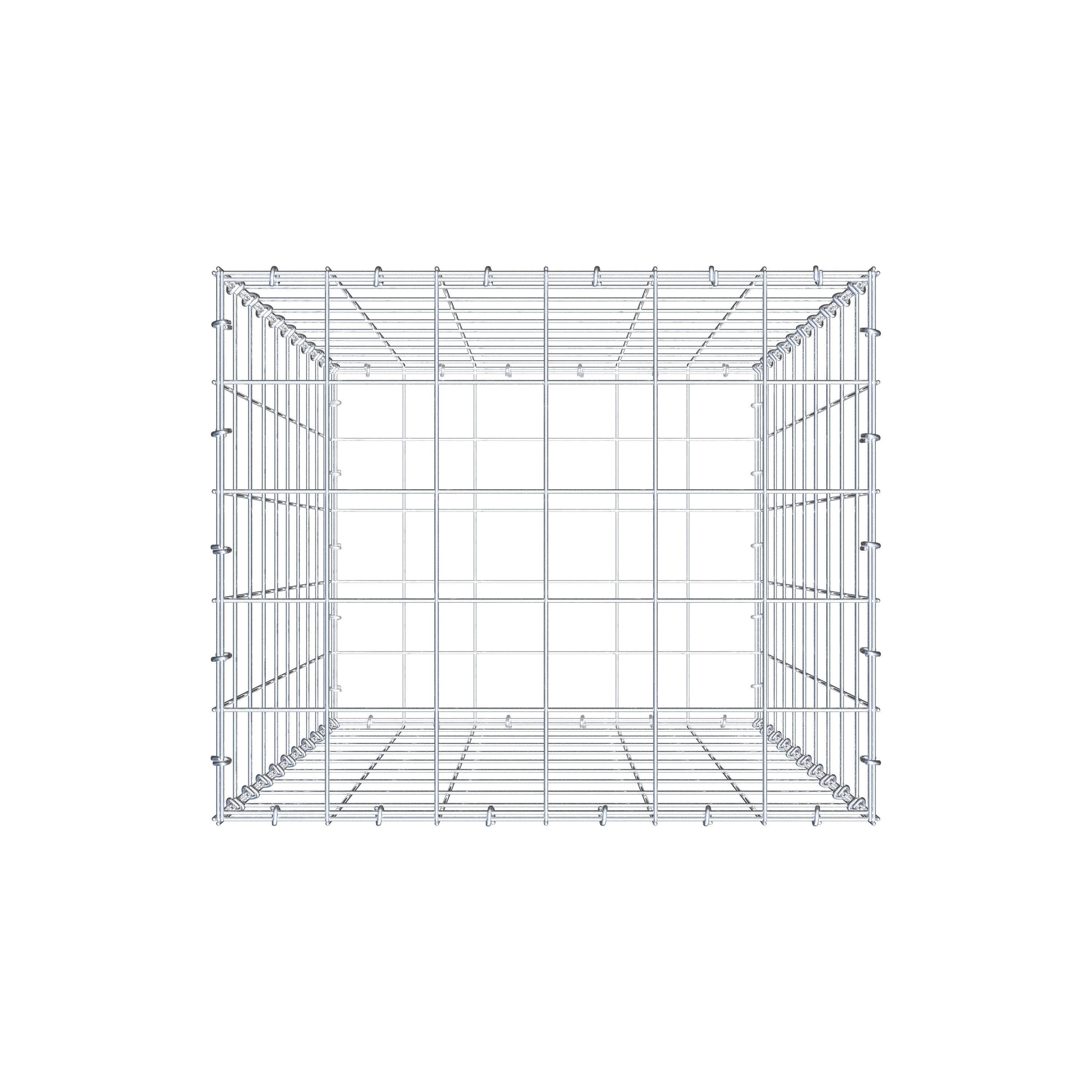 Gavión de acero galvanizado 100x60x50cm (LxAxP), malla 10 x 10cm, Anillo en C, jaula metálica para muro o jardín - 8